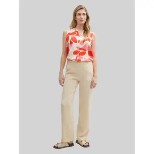 Women's Straight Seersucker Trousers Tom Tailor image-1