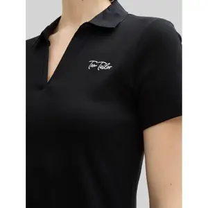 Embroidered logo polo shirt for women Tom Tailor Basic image-4