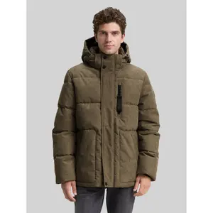 Hooded velvet puffer jacket Tom Tailor image-1