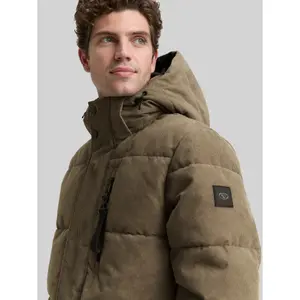 Hooded velvet puffer jacket Tom Tailor image-4