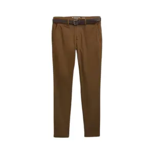 Slim Fit Stretch Chino Trousers with Belt Tom Tailor image-0