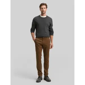 Slim Fit Stretch Chino Trousers with Belt Tom Tailor image-1