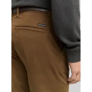 Slim Fit Stretch Chino Trousers with Belt Tom Tailor image-3