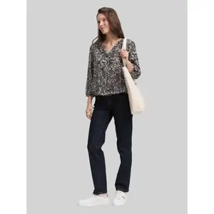 Women's 3/4 Sleeve V-Neck Viscose Blouse Tom Tailor image-3
