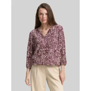 Women's 3/4 Sleeve V-Neck Viscose Blouse Tom Tailor image-1