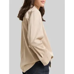 Long Sleeve Suede Effect Blouse for Women Tom Tailor image-4