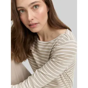 Women's long-sleeved boat-neck T-shirt Tom Tailor image-4