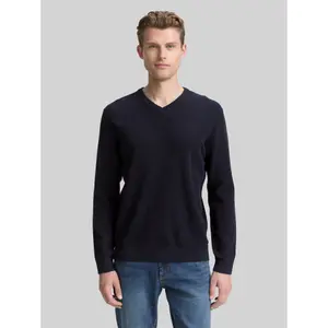 Organic Cotton Knitted V-Neck Pullover Tom Tailor image-1