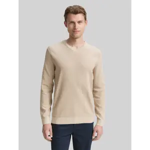 Organic Cotton Knitted V-Neck Pullover Tom Tailor image-1