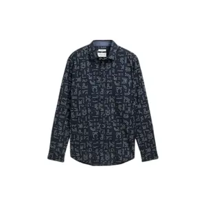 Fitted Printed Long Sleeve Shirt Tom Tailor image-0
