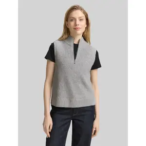 Women's 1/2 Zip Knitted Gilet Tom Tailor image-1