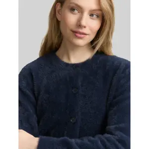 Women's Feather Yarn Cardigan with Button Placket Tom Tailor image-4