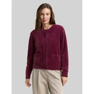 Women's Feather Yarn Cardigan with Button Placket Tom Tailor image-1