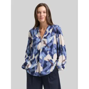 Womens Pleated 3/4 Sleeve V-Neck Blouse Tom Tailor image-1