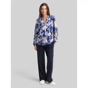 Womens Pleated 3/4 Sleeve V-Neck Blouse Tom Tailor image-3