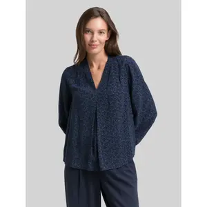 Womens Pleated 3/4 Sleeve V-Neck Blouse Tom Tailor image-1