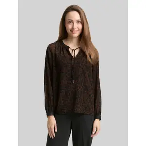 Long Sleeve Leopard Print Chiffon Blouse Women Tom Tailor image-1