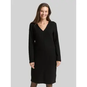 Structured V-Neck Sweater Dress for Women Tom Tailor image-1
