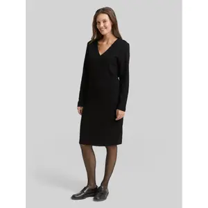 Structured V-Neck Sweater Dress for Women Tom Tailor image-3