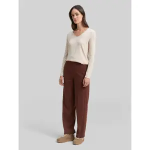 Elastic Waist Straight Leg Trousers with Pleats Women's Tom Tailor image-1