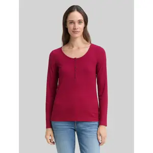 Women's long sleeve T-shirt Tom Tailor Henley image-1