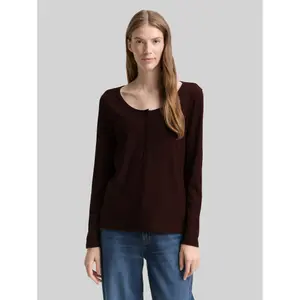 Women's long sleeve T-shirt Tom Tailor Henley image-1