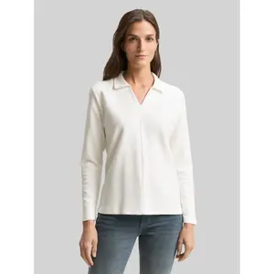 Camiseta estructurada con cuello polo mujer Tom Tailor Ottoman image-1