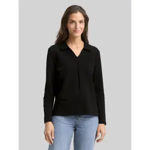 Camiseta estructurada con cuello polo mujer Tom Tailor Ottoman image-1