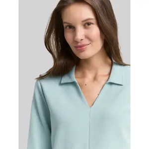 Camiseta estructurada con cuello polo mujer Tom Tailor Ottoman image-4