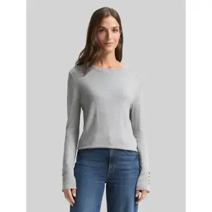 Knit Jumper with Decorative Button Detail on Sleeves Women Tom Tailor image-1