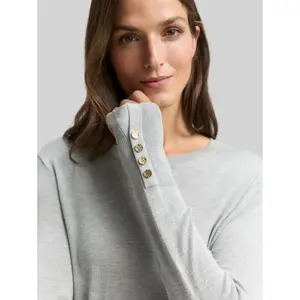 Knit Jumper with Decorative Button Detail on Sleeves Women Tom Tailor image-4