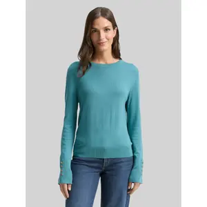 Knit Jumper with Decorative Button Detail on Sleeves Women Tom Tailor image-1