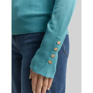Knit Jumper with Decorative Button Detail on Sleeves Women Tom Tailor image-4