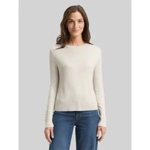 Knit Jumper with Decorative Button Detail on Sleeves Women Tom Tailor image-1