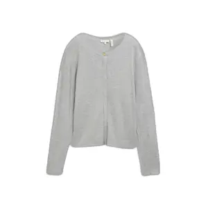 Women's Round Neck Cardigan with Hidden Button Placket Tom Tailor image-0