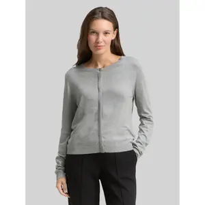 Women's Round Neck Cardigan with Hidden Button Placket Tom Tailor image-1