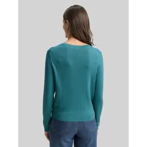 Women's Round Neck Cardigan with Hidden Button Placket Tom Tailor image-2