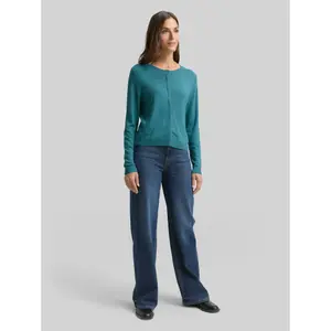Women's Round Neck Cardigan with Hidden Button Placket Tom Tailor image-3
