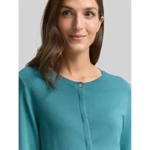 Women's Round Neck Cardigan with Hidden Button Placket Tom Tailor image-4