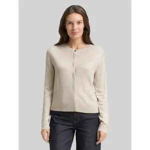 Women's Round Neck Cardigan with Hidden Button Placket Tom Tailor image-1