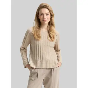 Bouclé Pull with Round Neck Women Tom Tailor image-1
