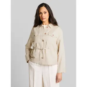 Linen Jacket with Chest Pockets Women Tom Tailor image-1