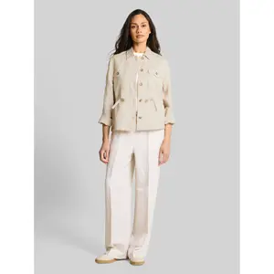 Linen Jacket with Chest Pockets Women Tom Tailor image-3