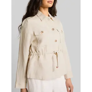 Linen Jacket with Chest Pockets Women Tom Tailor image-4