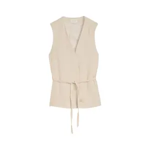 Women's Sleeveless Crinkled Fabric Gilet Tom Tailor image-0