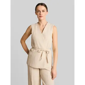 Women's Sleeveless Crinkled Fabric Gilet Tom Tailor image-1