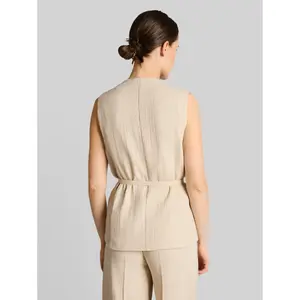 Women's Sleeveless Crinkled Fabric Gilet Tom Tailor image-2