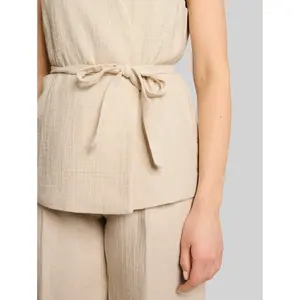 Women's Sleeveless Crinkled Fabric Gilet Tom Tailor image-4