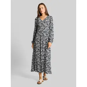 Women's Crinkled Midi Dress with Patterns Tom Tailor image-1