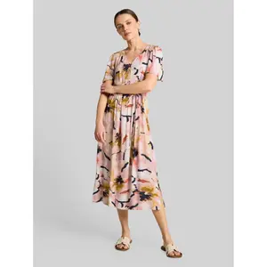 Mid-Length Printed V-Neck Dress for Women Tom Tailor image-1